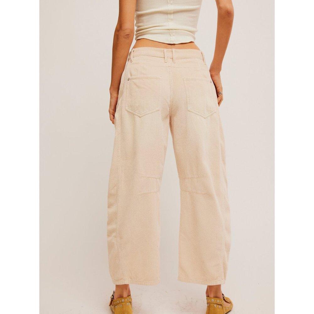 We the Free Free People Good Luck Barrel Jeans in crystal gray corduroy 32 - Picture 4 of 11